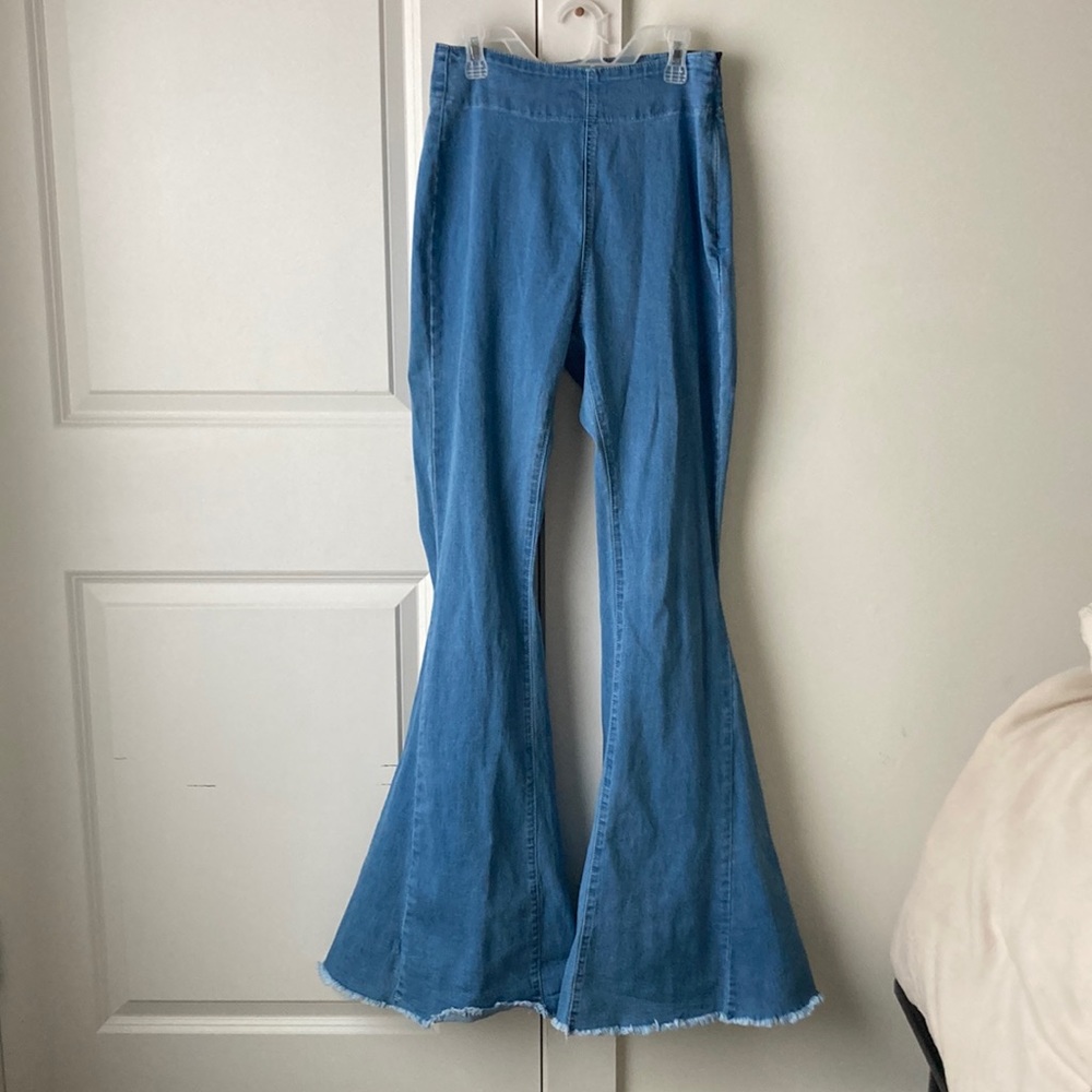 Extra long, large flare bell bottom jeans